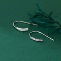 A35546 s925 sterling silver rhinestone simple bar chic fashion earrings
