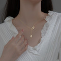 A34083 s925 sterling silver unique clip rhinestone necklace