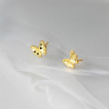 A45166 silver trendy sweet butterfly stud earrings