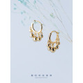 A33666 s925 vintage tassel chic ball hoop earrings