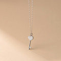 A35346 s925 sterling silver sparkling heart key necklace