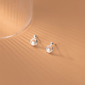 A33883 s925 sterling silver fashion simple circle rhinestone earrings