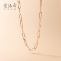 A33065 s925 sterling silver simple irregular square geometric necklace