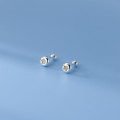 A35962 s925 sterling silver yellow rhinestone stars earrings