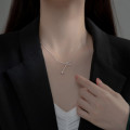 A34138 s925 sterling silver chic double necklace
