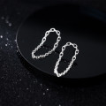 A32283 s925 sterling silver trendy hollowed chain earrings