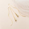 A34769 s925 sterling silver simple teardrop weave string unique chic fashion earrings
