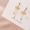 A33210 s925 sterling silver sweet simple rhinestone earrings