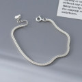 A46262 silver simple elegant square braided charm bracelet