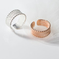 A39104 s925 sterling silver multilayer layered twist bar design unique adjustable ring