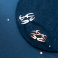 A32215 s925 sterling silver fashion doublelayer ring moon trendy earrings