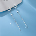 A35989 s925 sterling silver stars chain simple star trendyM earrings