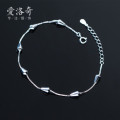 A33360 s925 sterling silver simple geometric charm bracelet