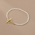 A34235 s925 sterling silver pearl charm bracelet