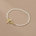A36453 s925 sterling silver pearlOT charm bracelet