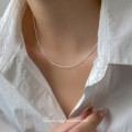 A44242 s925 silver dainty simple necklace
