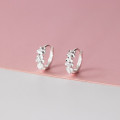 A44781 s925 sterling silver trendy sweet rhinestone flower stud earrings