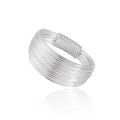 A43601 multilayer layered braided s925 sterling silver ring