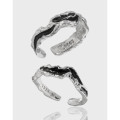 A38900 design black glazed s925 sterling silver adjustable ring