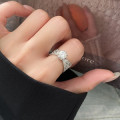 A45462 s925 sterling silver trendy sweet dainty rhinestone ring