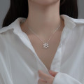 A35224 s925 sterling silver snowflake necklace