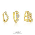 A45254 s925 sterling silver circle stud rhinestone fashion earrings