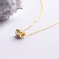 A41180 s925 sterling silver simple circle pendant necklace