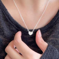 A43846 sterling silver heart simple elegant necklace