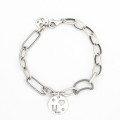 A32948 s925 sterling silver vintage trendy simple silver bracelet