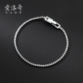 A33333 s925 sterling silver simple trendy square sparkling sweet chic fashion bracelet