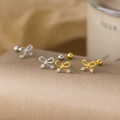 A44779 s925 sterling silver trendy sweet dainty rhinestone butterfly stud earrings