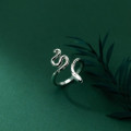 A34366 s925 sterling silver fashion rhinestone serpent unique adjustable ring