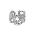 A35153 design minimalist wide hollowed silver adjustable ring