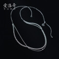 A33046 s925 sterling silver simple doublelayer necklace