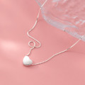 A45501 s925 silver simple dainty heart necklace