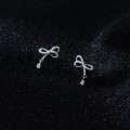 A33638 s925 sterling silver trendy bow earrings