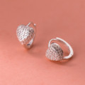 A40892 s925 sterling silver elegant unique sparkling rhinestone heart earrings