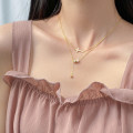 A44397 s925 silver trendy sweet cross necklace