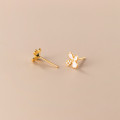 A33274 s925 sterling silver sweet trendy white rhinestone earrings