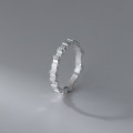 A45988 s925 sterling silver trendy sweet rhinestone square ring