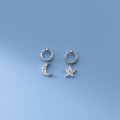 A35915 s925 stars moon earrings