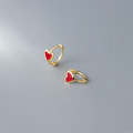 A35623 s925 sterling silver sweet heartshape hoop earring earrings
