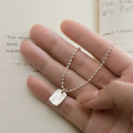 A39228 s925 sterling silver initial square necklace