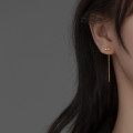 A36836 s925 sterling silver chic silver string simple lon earrings