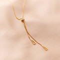 A34085 s925 sterling silver triangle tassel necklace