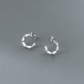 A35478 s925 sterling silver small trendyC rhinestone earrings