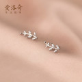 A35856 s925 sterling silver leaf earrings