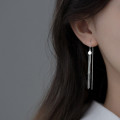 A35960 925 sterling silver string fashion long tassel earrings