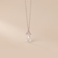 A34133 s925 sterling silver chic rhinestone silver necklace
