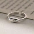 A41310 s925 sterling silver initial oval twist trendy ring